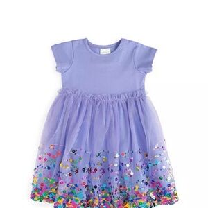 Sweet Wink Lavender Sequin Girls Dress